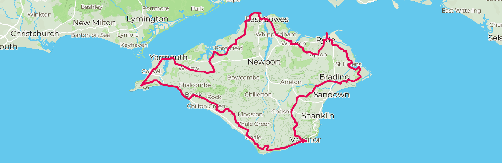 Map of Isle of Wight route