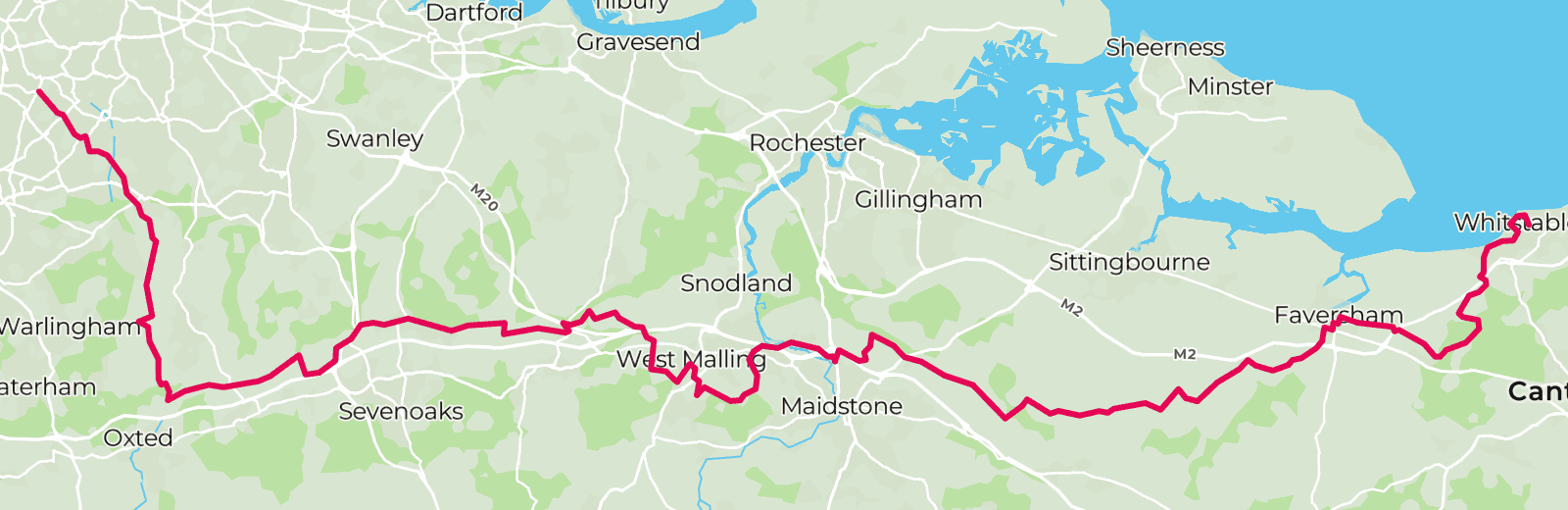 Map of Whitstable Winder route